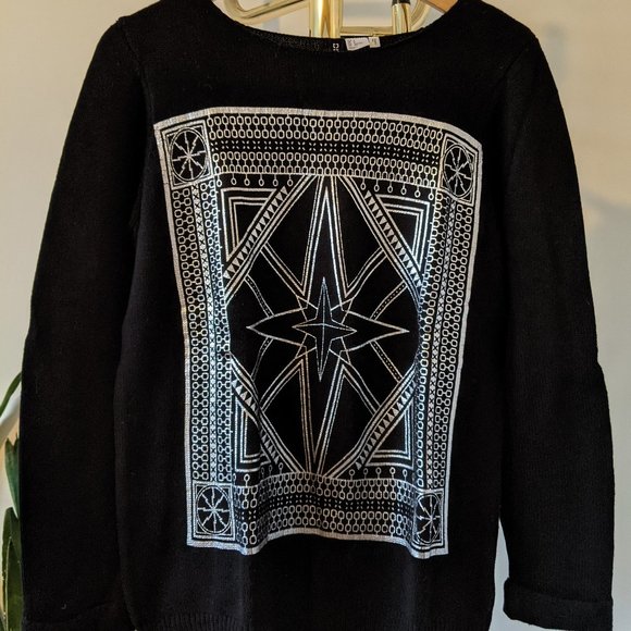 Black Sweater with Cool Silver Detail - Picture 1 of 6